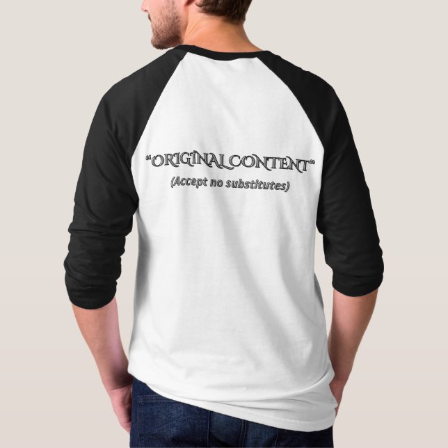 Camiseta Funny Original Content Sarcastic Minimalist T-Shir (Verso)
