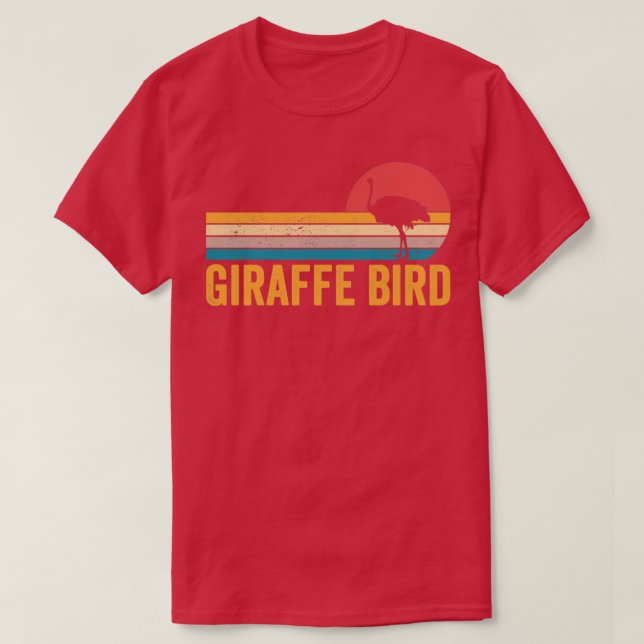Camiseta Funny Ostrich Giraffe Bird Retro (Frente do Design)