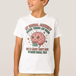 Camiseta Funny Overthinking Brain Cartoon