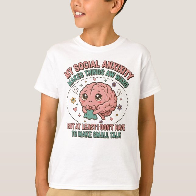 Camiseta Funny Overthinking Brain Cartoon (Frente)