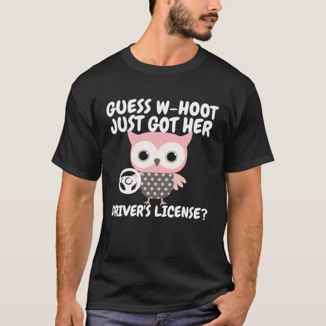 Camiseta Funny Owl New Drivers License Learner's Permit For (Frente)