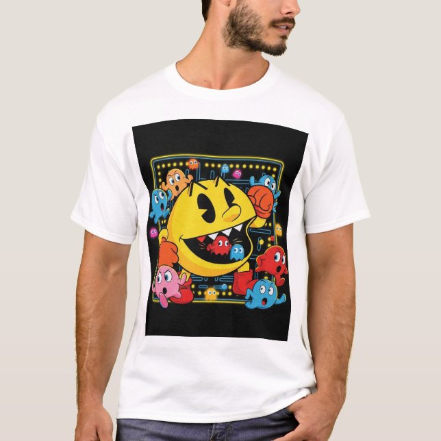 Camiseta Funny Pac-Man T-Shirt – Retro Arcade Gaming Tee (Frente)