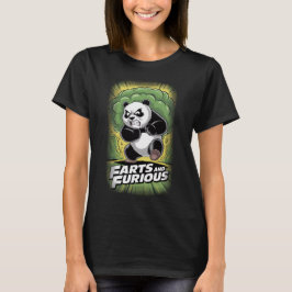 Camiseta Funny Panda Design about Farting on a Black