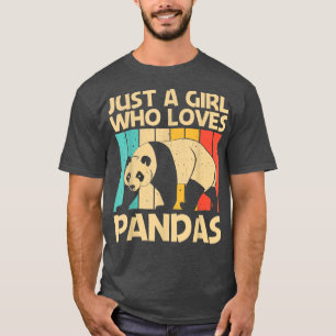 Camiseta Funny Panda Design For Girls Women Panda Bear