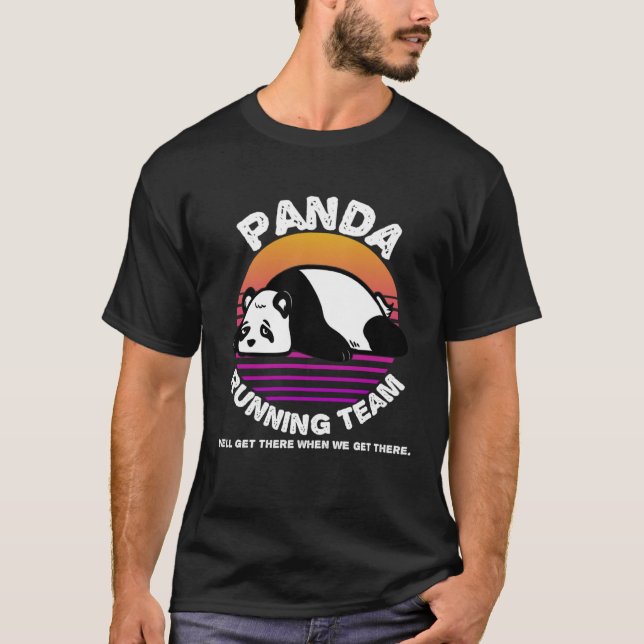 Camiseta Funny Panda Running Team Shirt Kids Men Women Gift (Frente)