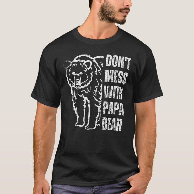 Camiseta Funny Papa Bear Shirt Don't Mess With Papa Bear Fa (Frente)