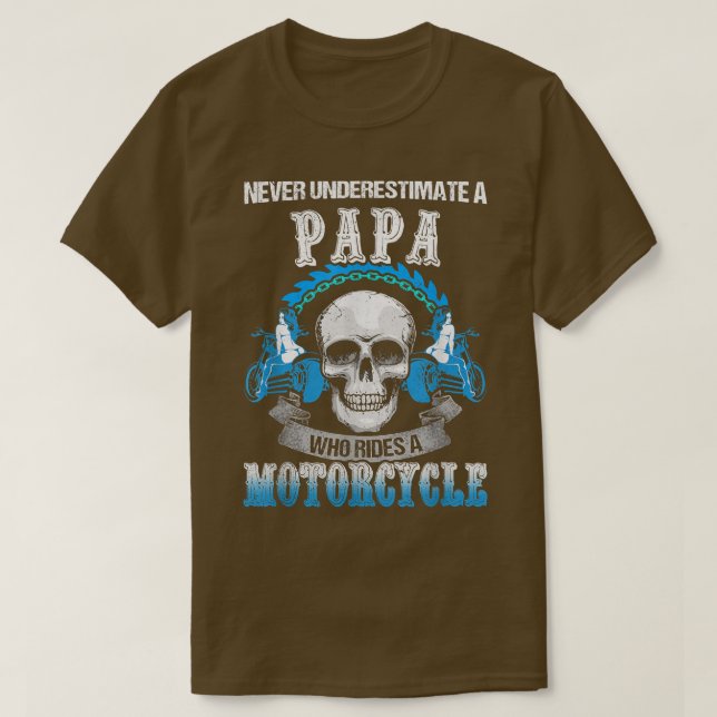 Camiseta Funny Papa Who Rides A Motorcycle Biker Racing Dad (Frente do Design)