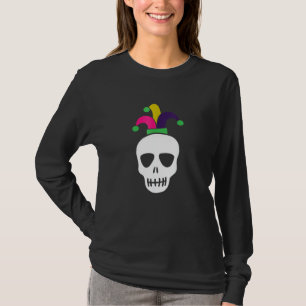 Camiseta Funny Parade Costume Mardi Gras Skull Jester Mask