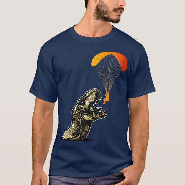 Camiseta Funny Paragliding Dino Paragliders paraquedismo (Frente)