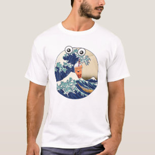 Camiseta Funny Parody Kanagawa Excelente Wave Bebendo Boba