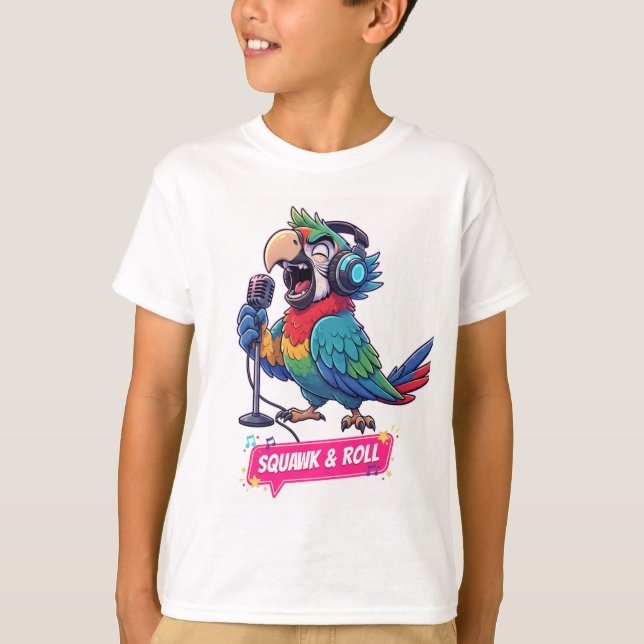 Camiseta Funny Parrot Singing Karaoke T-Shirt  (Frente)