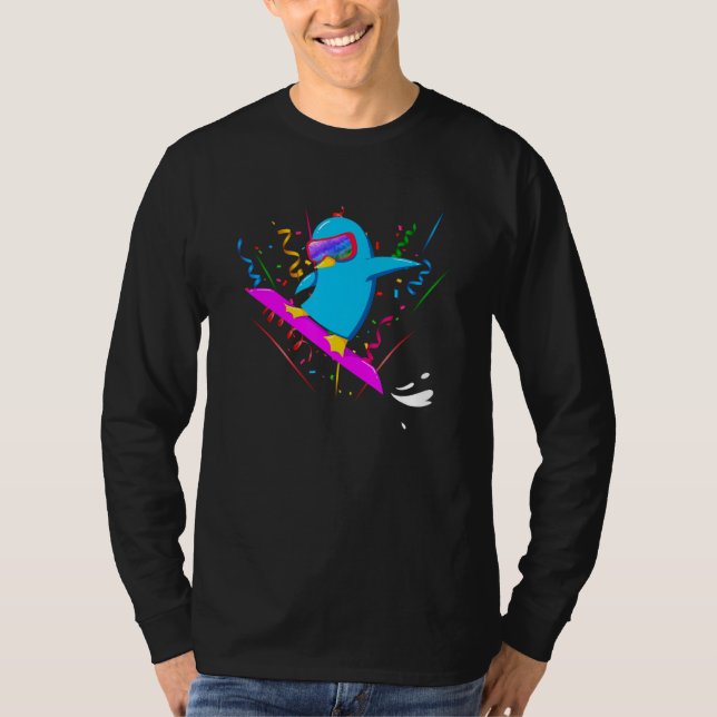 Camiseta Funny Party Animal Sunglasses Antarctic Snowboard  (Frente)