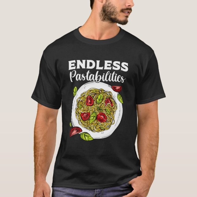 Camiseta Funny Pasta Lovers S, Endless Pastabilities (Frente)