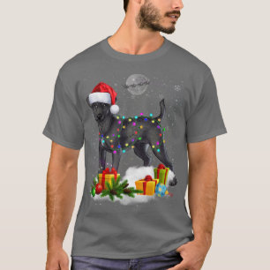 Camiseta Funny Patterdale Terrier Cachorro Luzes de Natal S