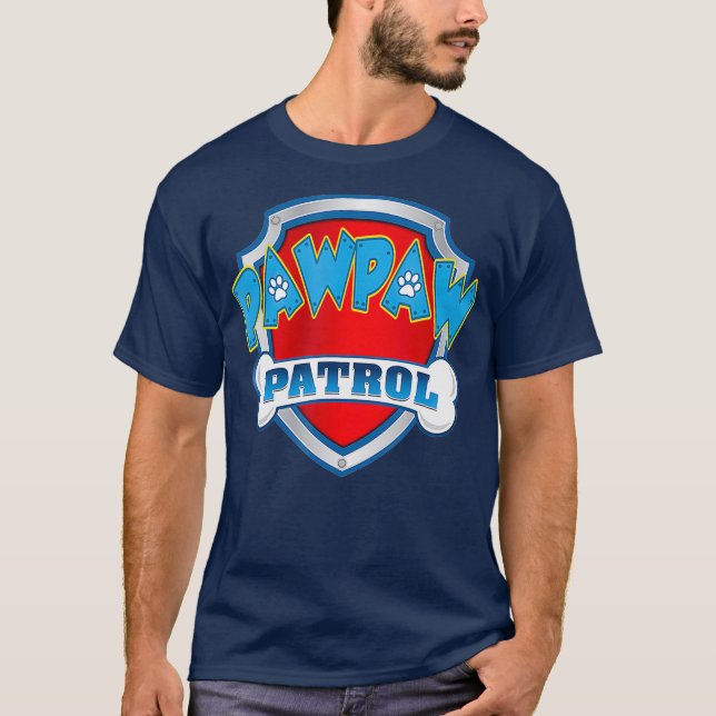 Camiseta Funny Pawpaw Patrol Dog Mãe Pai Para Homens Mulher (Frente)