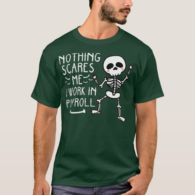Camiseta Funny Payroll Halloween Recursos Humanos Dança (Frente)