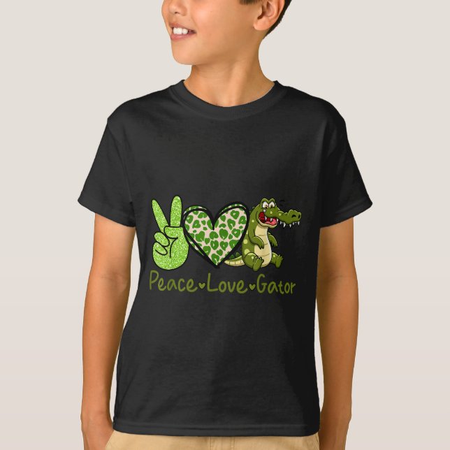 Camiseta Funny Peace Love Gator Cute Costume Animal Lover A (Frente)