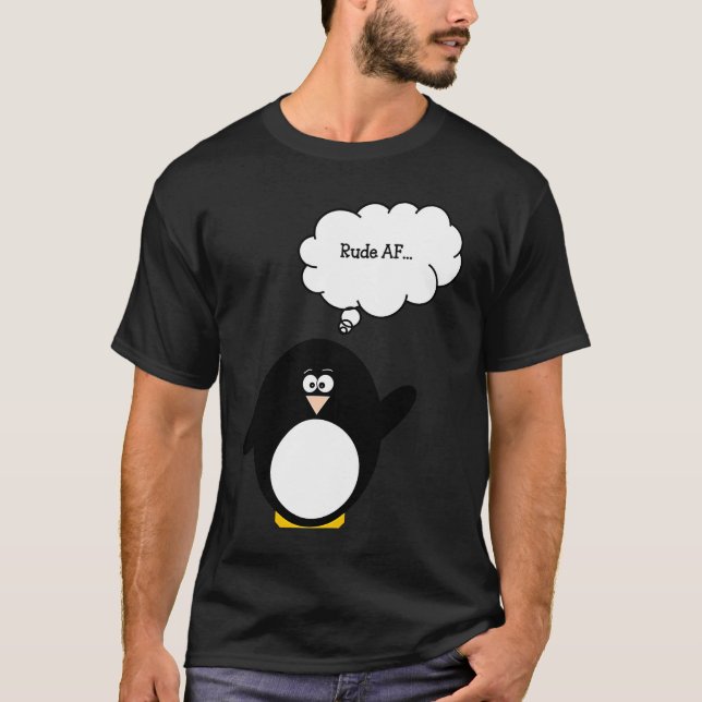 Camiseta Funny Penguin Rude AF Cute Penguin (Frente)