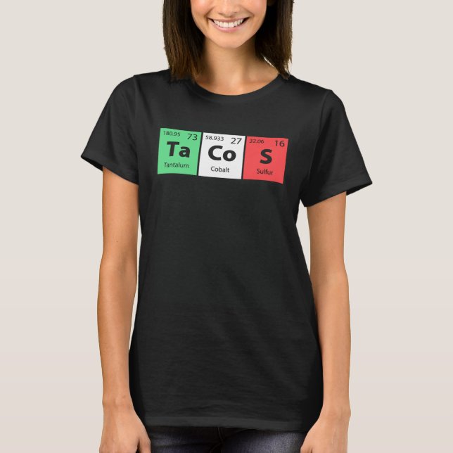 Camiseta Funny Periodic Table Tacos For Cinco De Mayo Celeb (Frente)