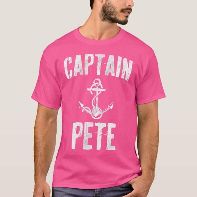 Camiseta Funny Personalized Boating First Name Captain Pete (Frente)
