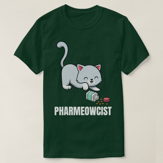 Camiseta Funny Pharmacist Cat Pharmacy (Frente do Design)