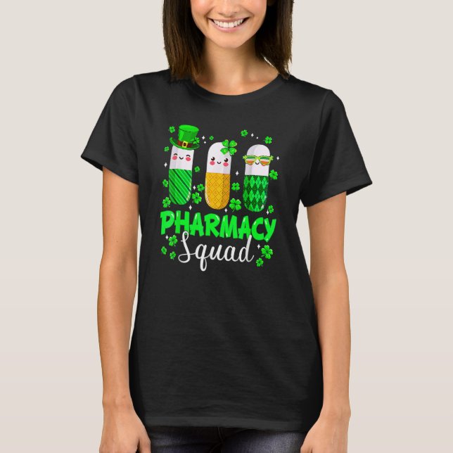 Camiseta Funny Pharmacy Squad Leprechaun Pharmacist St Patr (Frente)
