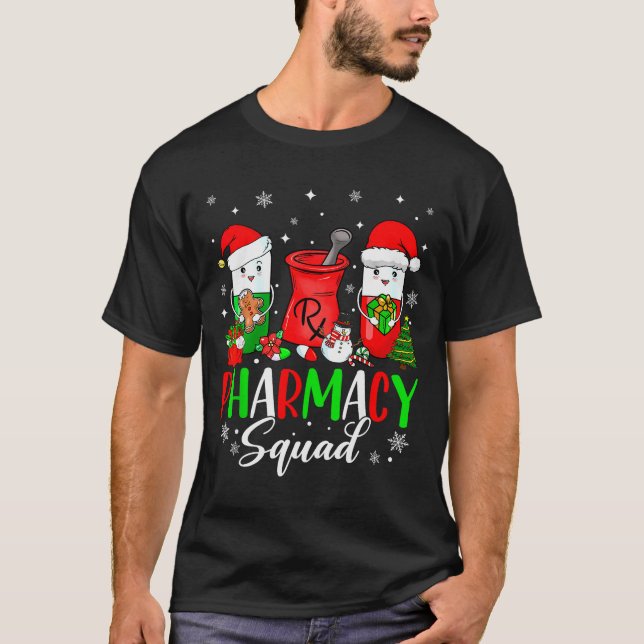 Camiseta Funny Pharmacy Tech Squad Christmas Matching Holid (Frente)