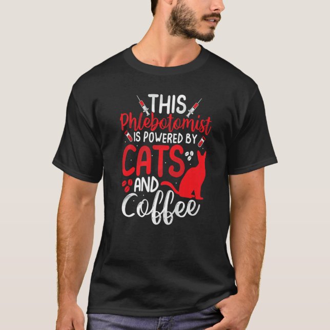 Camiseta Funny Phlebotomy Phlebotomist Nurse Funny Cat Love (Frente)