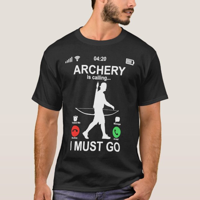 Camiseta Funny Phone Screen Archery Is Calling And I Must G (Frente)