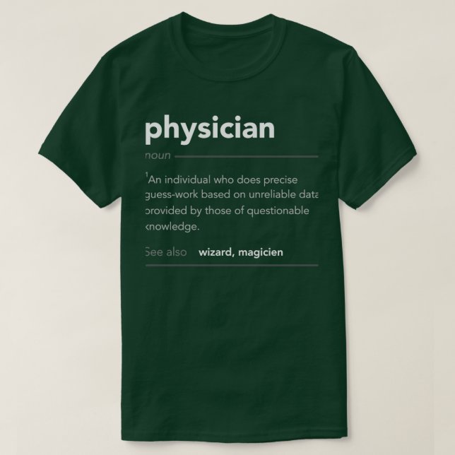 Camiseta Funny Physician Gift Funny Definition Job Cool Phy (Frente do Design)
