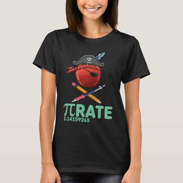 Camiseta Funny Pi Day Pirate Apple Costume Math Teacher Boy (Frente)