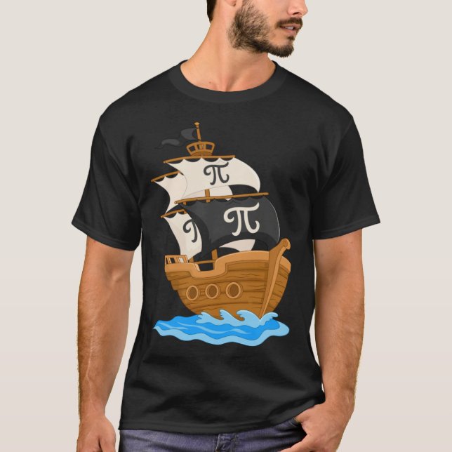 Camiseta Funny Pi-rate Ship Happy Pi Day Math Lover Geek Pi (Frente)
