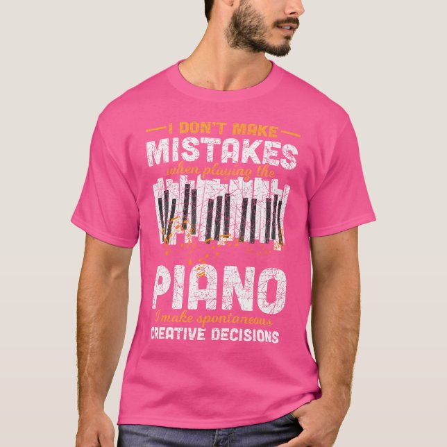 Camiseta Funny Pianist Gift Musician Piano Keys Music Notes (Frente)