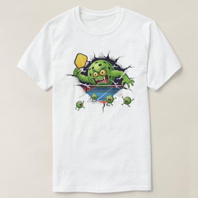 Camiseta Funny Pickleball Paddle Smash Court Chaos (Frente do Design)