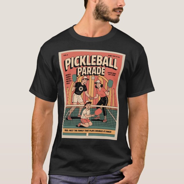 Camiseta Funny Pickleball Serve First Eat Later Poster (Frente)