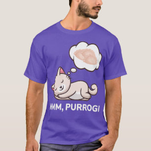Camiseta Funny Pierogi Cat Comida Polska