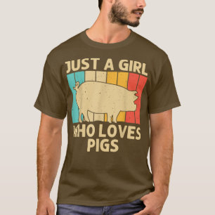 Camiseta Funny Pig For Girls Kid Bacon Animal Lover Swine F