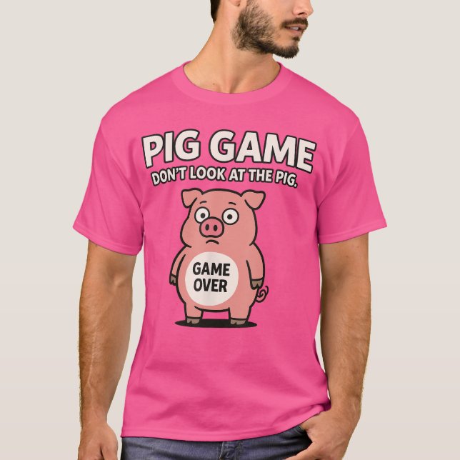 Camiseta Funny Pig Game vintage (Frente)
