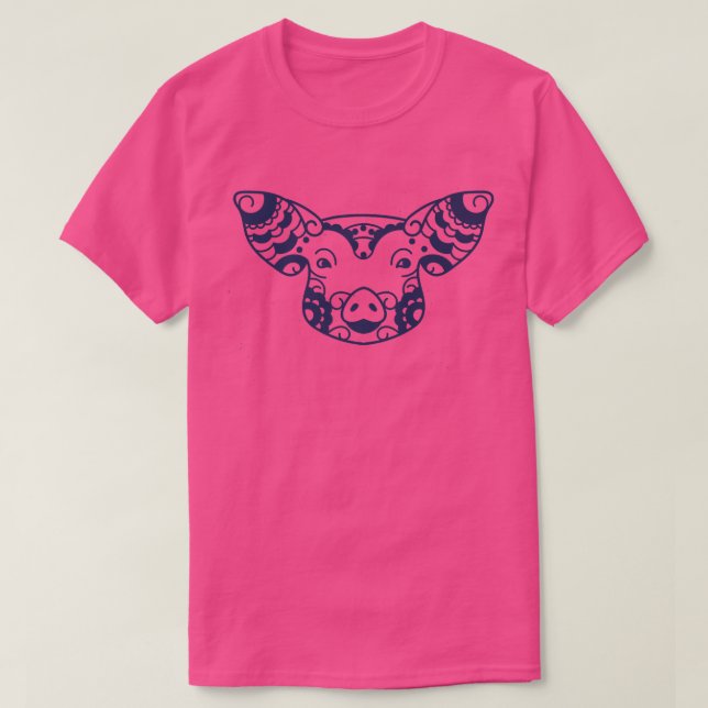 Camiseta Funny Pig Mandala Design Animal Lover Premium  (Frente do Design)