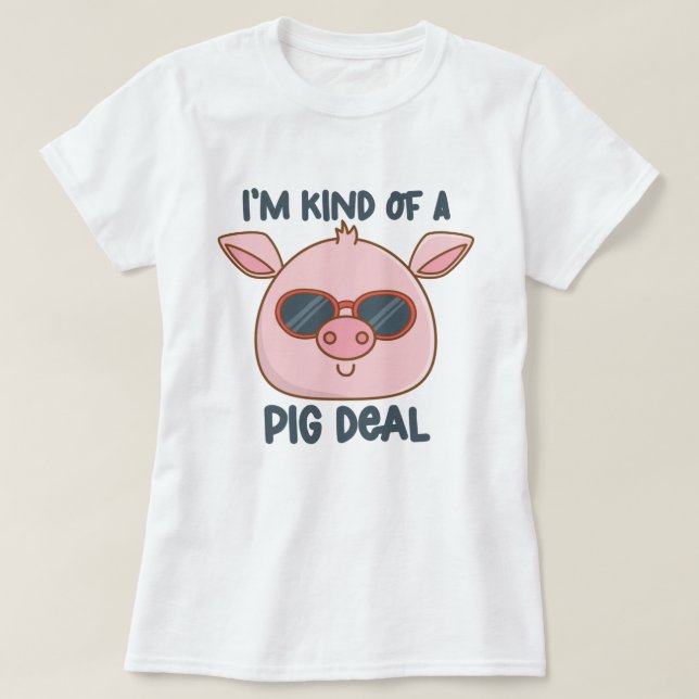 Camiseta Funny Pig Pun (Frente do Design)