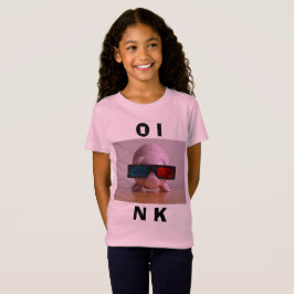 Camiseta Funny Piggy Bank em Óculos 3D
