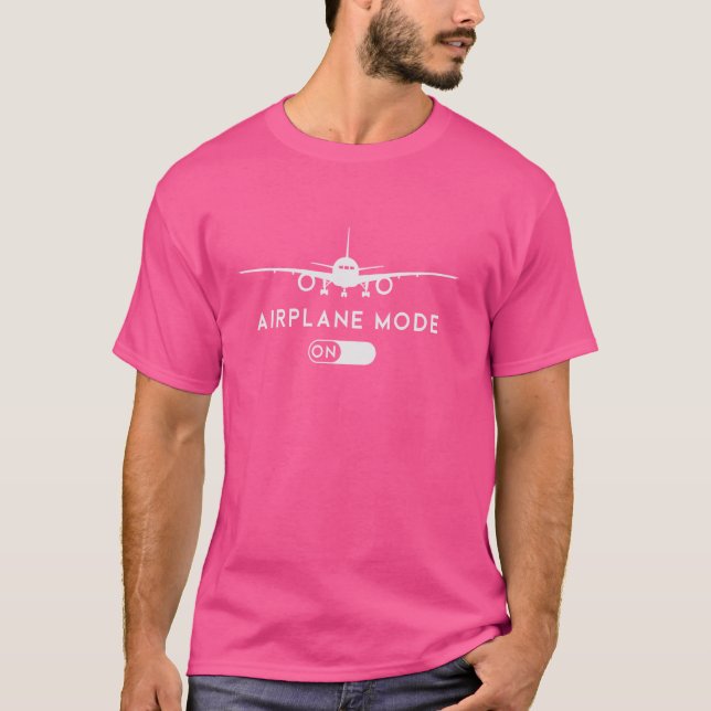 Camiseta Funny Pilot Aviation Airplane Mode (Modo de avião  (Frente)