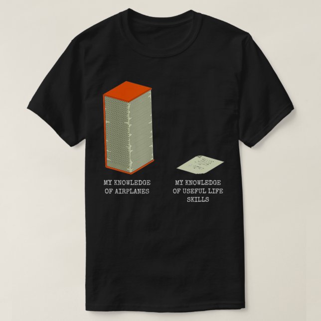 Camiseta Funny Pilot Aviation Knowledge Meme Plane Spotter  (Frente do Design)