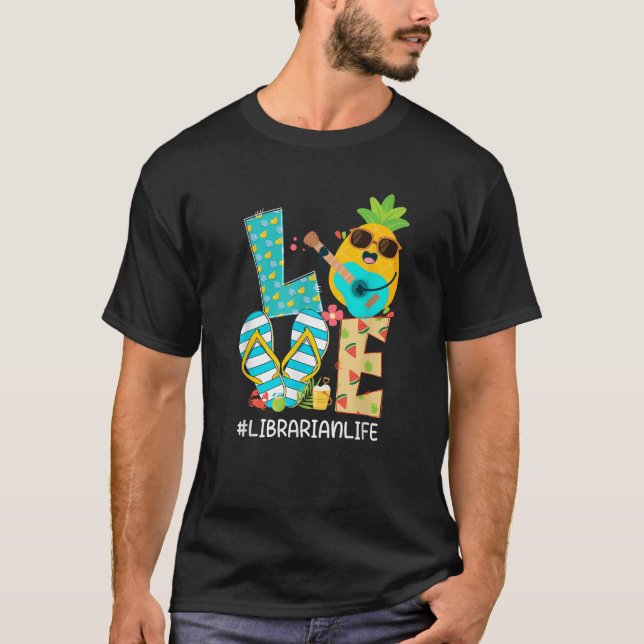 Camiseta Funny Pineapple LOVE Librare Hello Summer V (Frente)
