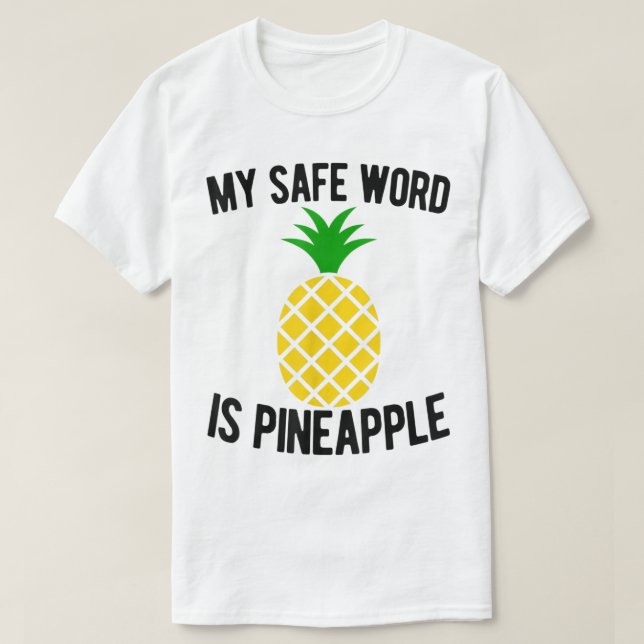 Camiseta Funny Pineapple Safe Word Design (Frente do Design)