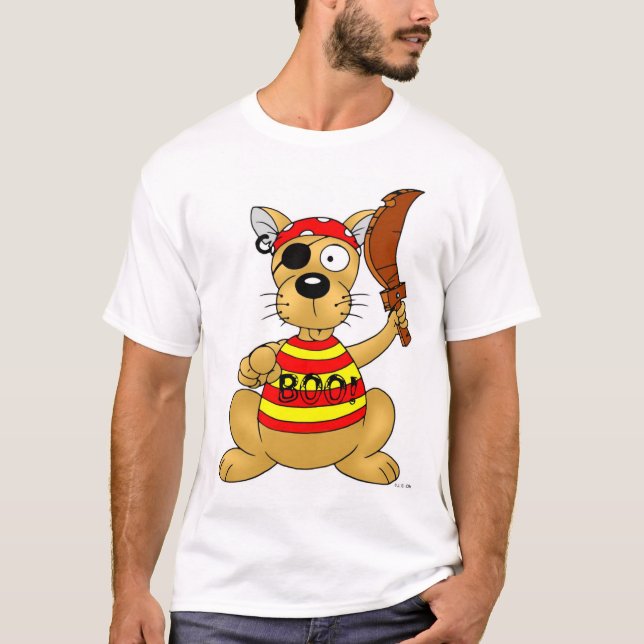 Camiseta Funny Pirate Dog with Toy Sword (Frente)
