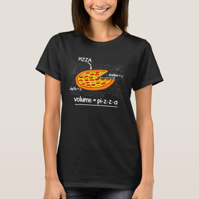 Camiseta Funny Pizza Math Lovers Fast Food Volume Formula P (Frente)