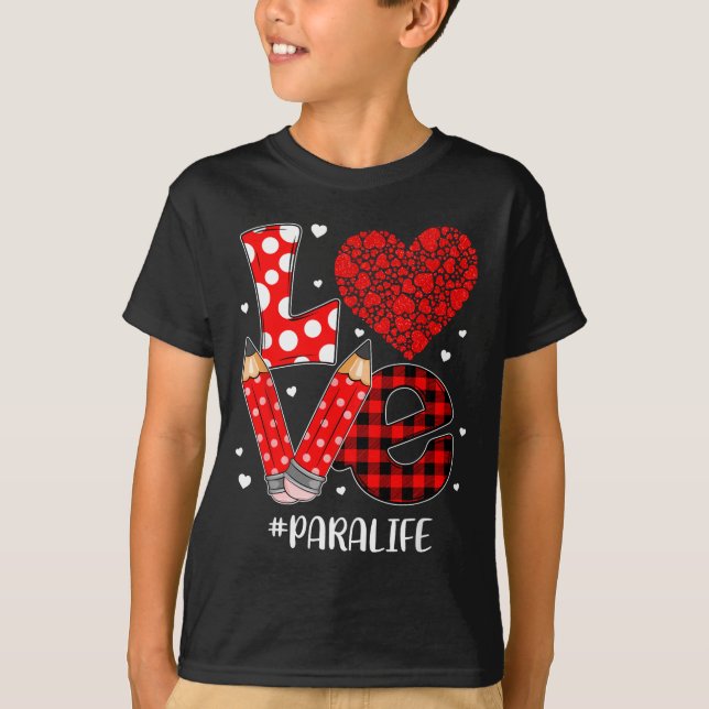 Camiseta Funny Plaid Heart Love Para Life Valentine Day Chr (Frente)