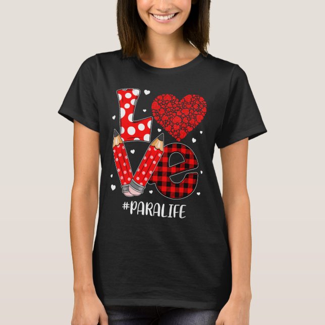 Camiseta Funny Plaid Heart Love Para Life Valentine Day Chr (Frente)