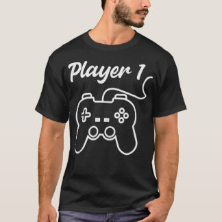 Camiseta Funny Player 1 Player 2 Matching Gamer Couple Him 